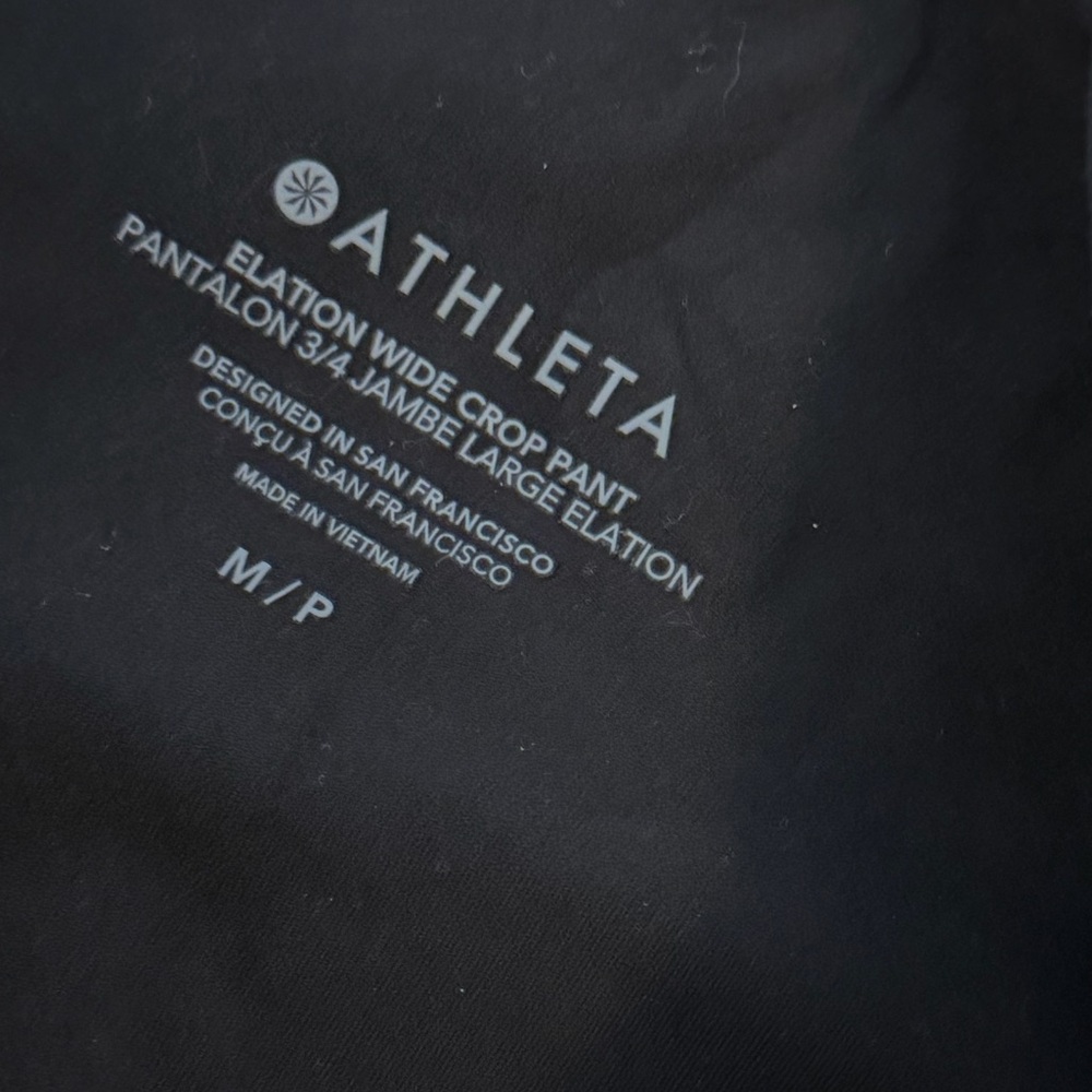 NWT Athleta Womens Black Wide-Leg Pants Petite Med - Picture 2 of 6